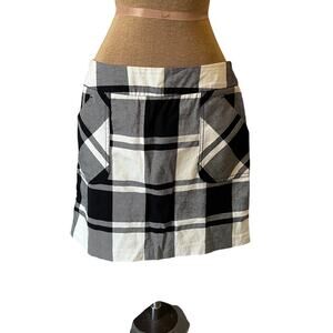 Tommy Hilfiger black white plaid cotton skirt  pockets dark academia school girl